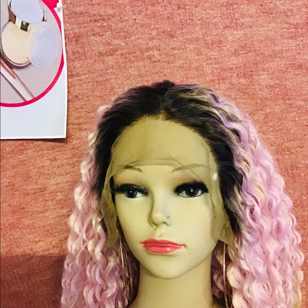 Clearance ,Lace Front Wig Deep Wave Synthetic Wig Heat Resistant Women